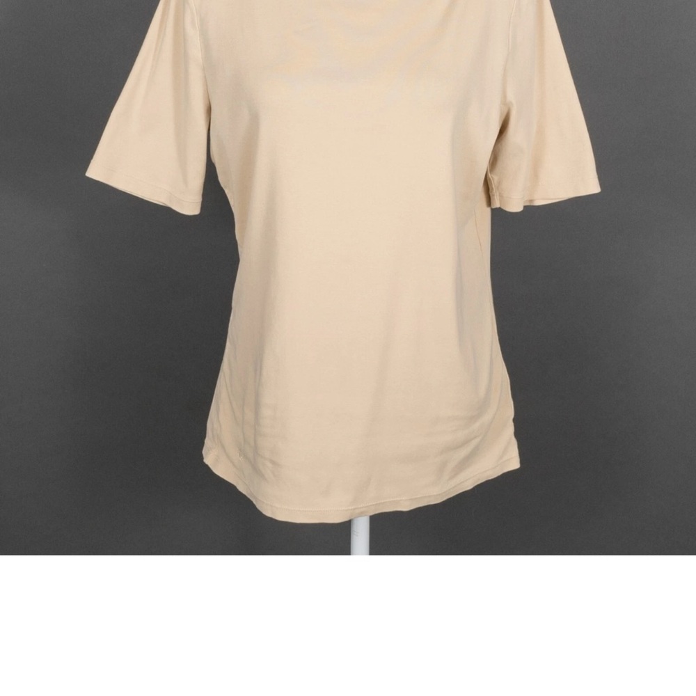 Lauren Ralph Lauren Green Label Solid Top 3/4 Length Size M Cotton + Elastane